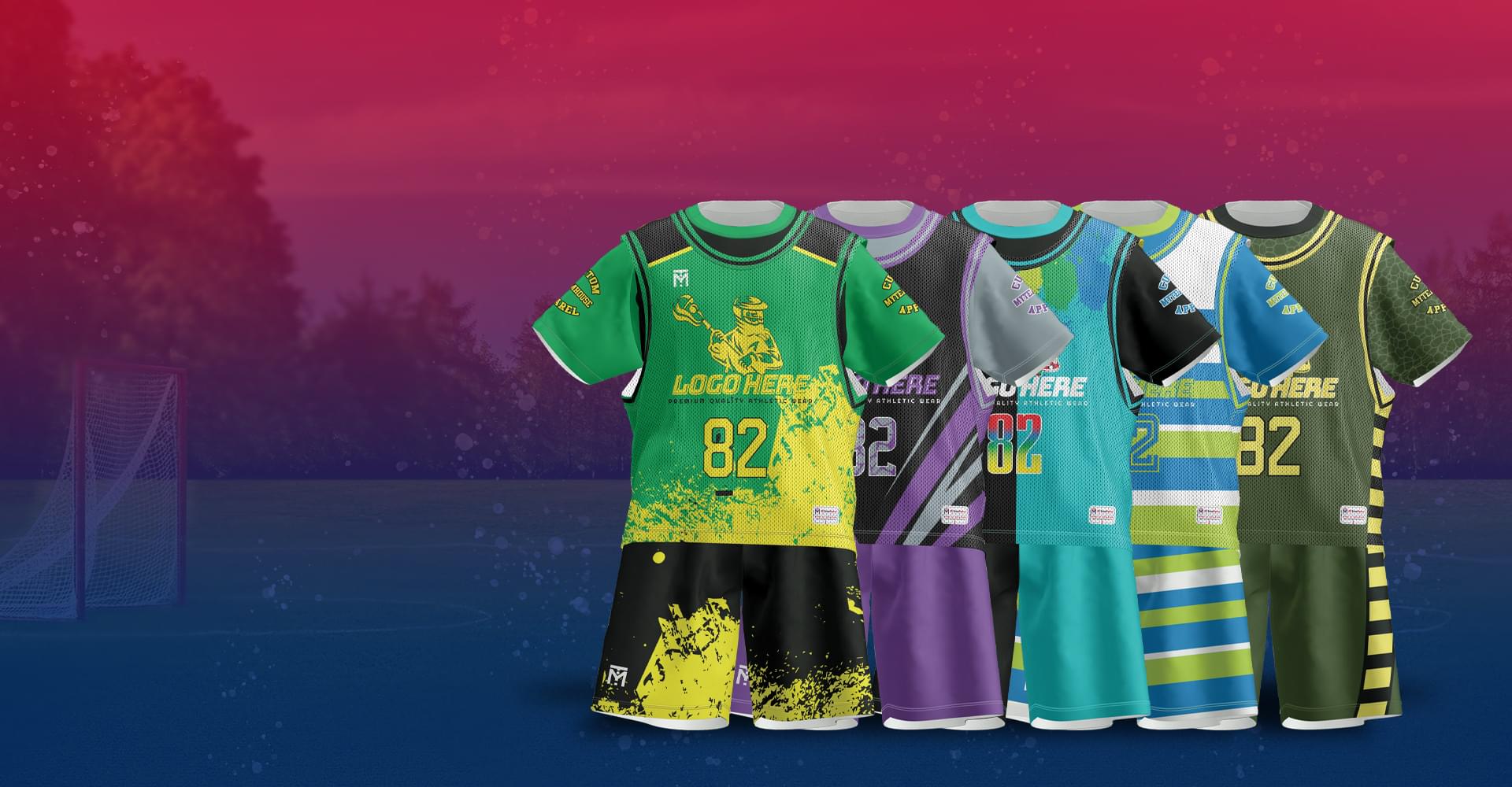 Design high-performance custom lacrosse uniforms tailored for your team’s style and needs. Whether you're a school, club, or league